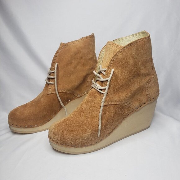 Maguba Sz 38 (8-8.5 US) Casablanca Tan Lace Up Wedge Boot - Picture 1 of 6